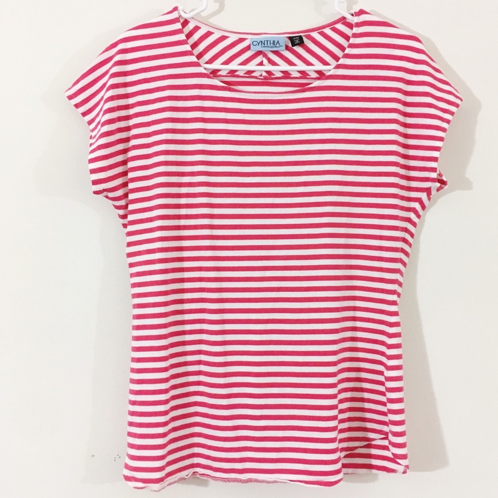Cynthia Rowley Striped Stretch Top Blouse Shirt